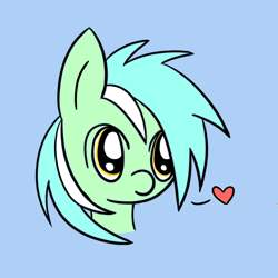 Size: 2000x2000 | Tagged: safe, artist:baa-chan01, lyra heartstrings, pony, blue background, bust, heart, portrait, simple background