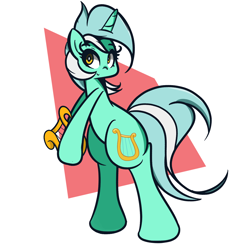 Size: 1280x1280 | Tagged: safe, artist:turtlefarminguy, lyra heartstrings, pony, bipedal, lyre, solo