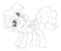 Size: 1272x1058 | Tagged: safe, artist:aafh, pinkie pie, earth pony, pony, monochrome, solo, traditional art