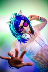 Size: 1080x1620 | Tagged: safe, artist:sequinsupernova, dj pon-3, vinyl scratch, human, cosplay, irl, irl human, photo, solo