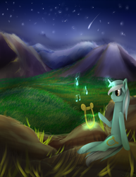 Size: 2550x3300 | Tagged: safe, artist:slivka0, lyra heartstrings, pony, unicorn, female, horn, lyre, mare, solo