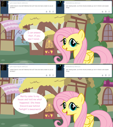 Size: 1280x1444 | Tagged: safe, artist:hakunohamikage, fluttershy, pegasus, pony, ask, ask-princesssparkle, solo, tumblr