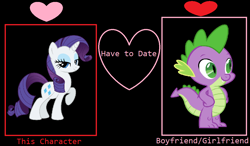 Size: 1024x600 | Tagged: safe, artist:bjtstudios, rarity, spike, dragon, pony, unicorn, female, male, meme, shipping, sparity, straight