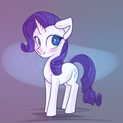 Size: 1100x1100 | Tagged: safe, artist:cleverpon, rarity, pony, unicorn, blushing, cute, looking at you, smiling, solo