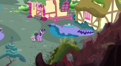 Size: 1266x696 | Tagged: safe, derpibooru import, screencap, spike, twilight sparkle, twilight sparkle (alicorn), alicorn, dragon, pony, castle sweet castle, female, golden oaks library, mare