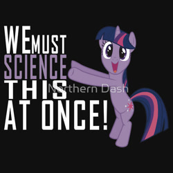 Size: 550x550 | Tagged: safe, artist:northerndash, derpibooru import, twilight sparkle, clothes, merchandise, redbubble, science, solo, t-shirt, text