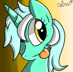 Size: 900x881 | Tagged: safe, artist:woogiegirl, lyra heartstrings, pony, unicorn, female, green coat, horn, mare, solo, two toned mane