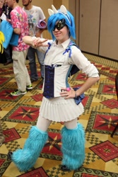 Size: 853x1280 | Tagged: safe, dj pon-3, vinyl scratch, human, cosplay, irl, irl human, photo