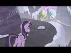 Size: 2048x1536 | Tagged: safe, derpibooru import, edit, edited screencap, screencap, twilight sparkle, twilight sparkle (alicorn), alicorn, pony, season 5, the cutie map, circled, equal cutie mark, female, jossed, magic, mare, prediction, solo