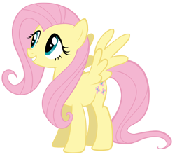 Size: 2230x2000 | Tagged: dead source, safe, artist:makintosh91, fluttershy, pegasus, pony, simple background, solo, transparent background, vector