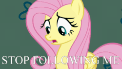 Size: 854x480 | Tagged: safe, edit, edited screencap, screencap, fluttershy, pegasus, pony, dragonshy, animated, bush, cute, gif, hiding, horses doing horse things, image macro, meme, scared, shadow, solo, zoom out
