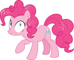 Size: 1280x1043 | Tagged: safe, artist:littlestarwanderer, pinkie pie, pony, mismatched eyes, older, raised hoof, simple background, solo, transparent background, wavy mouth