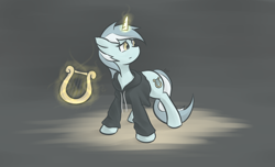 Size: 1650x1000 | Tagged: safe, artist:univertaz, lyra heartstrings, fanfic:background pony, clothes, hoodie, lyre, solo