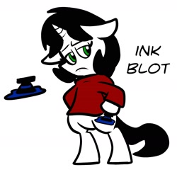 Size: 2400x2400 | Tagged: safe, artist:pembroke, oc, oc only, oc:ink blot, pony, bipedal, solo