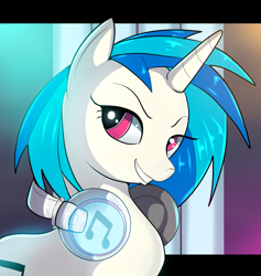 Size: 1681x1774 | Tagged: safe, artist:skyart301, dj pon-3, vinyl scratch, pony, unicorn, headphones, solo