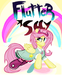 Size: 1030x1236 | Tagged: safe, artist:sallycars, fluttershy, pegasus, pony, clothes, cosplay, costume, crossover, disney, female, mare, solo, star butterfly, star vs the forces of evil