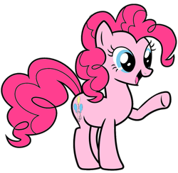 Size: 931x907 | Tagged: safe, artist:millarts-artworks, pinkie pie, pony, colored, raised hoof, simple background, smiling, solo, transparent background