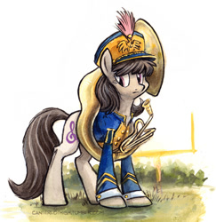 Size: 546x562 | Tagged: safe, artist:kenket, artist:spainfischer, octavia melody, earth pony, pony, canterlot high, canterlot high blog, hat, musical instrument, not a tuba, solo, sousaphone