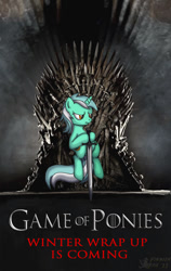 Size: 756x1200 | Tagged: safe, artist:finnishfox, lyra heartstrings, crossover, game of thrones, solo, sword, weapon