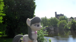 Size: 3648x2052 | Tagged: safe, artist:hashbro, octavia melody, earth pony, pony, 3d print, cathedral, city:limoges, figure, france, irl, photo, photography, ponies around the world