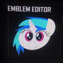 Size: 1936x1936 | Tagged: safe, dj pon-3, vinyl scratch, pony, unicorn, black ops 2, emblem editor, solo