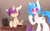 Size: 900x560 | Tagged: safe, artist:pekou, dj pon-3, vinyl scratch, oc, pony, unicorn, magic, screwdriver, table