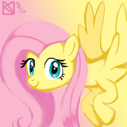 Size: 1500x1500 | Tagged: safe, artist:kelseyleah, fluttershy, pegasus, pony, gradient background, solo