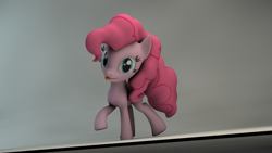 Size: 1920x1080 | Tagged: safe, pinkie pie, pony, 3d, raised hoof, sfm pony, solo, tongue out