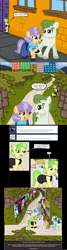 Size: 582x2177 | Tagged: safe, artist:ficficponyfic, bon bon, chickadee, lyra heartstrings, ms. peachbottom, sweetie drops, oc, oc:burly beryl, zebra, alternate hairstyle, jezzie belle