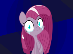 Size: 4128x3096 | Tagged: safe, artist:lovehtf421, pinkie pie, earth pony, pony, abstract background, absurd resolution, crying, female, looking at you, mare, pinkamena diane pie, smiling, solo