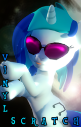 Size: 768x1197 | Tagged: safe, artist:midnightmint-1, dj pon-3, vinyl scratch, pony, unicorn, 3d, glasses, gmod, solo, text