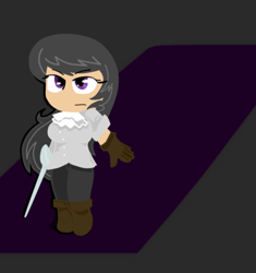 Size: 500x533 | Tagged: safe, artist:gnworkplace, octavia melody, human, chibi, cute, humanized, rapier, solo, sword