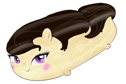 Size: 720x484 | Tagged: safe, artist:hudoyjnik, octavia melody, earth pony, food pony, original species, pony, eclair, octaclair, solo, wat