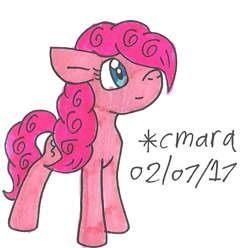 Size: 645x640 | Tagged: safe, artist:cmara, pinkie pie, earth pony, pony, female, mare, pink coat, pink mane, solo, traditional art