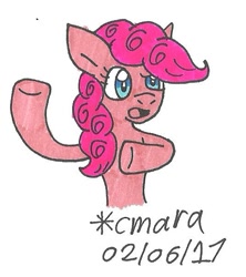 Size: 534x601 | Tagged: safe, artist:cmara, pinkie pie, earth pony, pony, female, mare, pink coat, pink mane, solo, traditional art