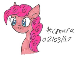 Size: 645x491 | Tagged: safe, artist:cmara, pinkie pie, earth pony, pony, female, mare, pink coat, pink mane, solo, traditional art