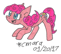 Size: 661x590 | Tagged: safe, artist:cmara, pinkie pie, pony, solo, traditional art