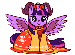 Size: 900x655 | Tagged: safe, artist:kongyi, derpibooru import, twilight sparkle, twilight sparkle (alicorn), alicorn, pony, clothes, costume, female, horns, mare, solo, year of the sheep