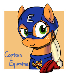 Size: 612x612 | Tagged: safe, artist:veraqq35, applejack, earth pony, pony, captain america, captain equestria, crossover, marvel, solo