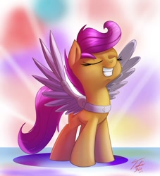 Size: 900x991 | Tagged: safe, artist:tsitra360, scootaloo, cyborg, artificial wings, augmented, mechanical wing, prosthetics, scootaloo can't fly, solo, wings