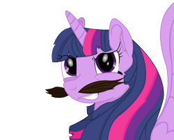 Size: 1560x1258 | Tagged: safe, artist:lillygeneva, derpibooru import, twilight sparkle, twilight sparkle (alicorn), alicorn, pony, female, mare, moustache, simple background, solo, transparent background, vector