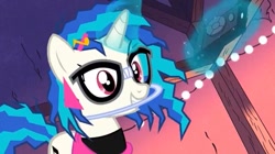 Size: 637x356 | Tagged: artist needed, safe, screencap, dj pon-3, vinyl scratch, pony, 80s, adorkable, braces, cute, dork, double dipper, glasses, gravity falls, magic, ponies: the anthology 3, solo, vinylbetes, youtube