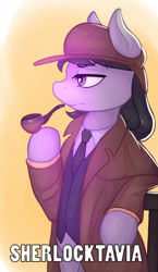 Size: 300x518 | Tagged: safe, artist:drbdnv, octavia melody, earth pony, pony, clothes, deerstalker, hat, pipe, sherlock holmes, solo