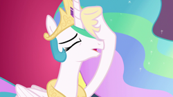 Size: 1280x720 | Tagged: safe, screencap, princess celestia, alicorn, pony, school raze, hoof shoes, solo