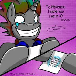 Size: 2000x2000 | Tagged: safe, artist:otakon, dj pon-3, vinyl scratch, oc, oc:light machine, pony, unicorn, comic, signature