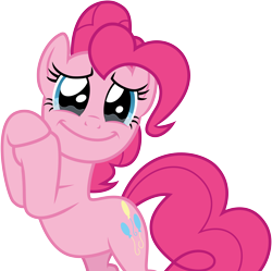 Size: 6764x6742 | Tagged: safe, artist:cloudyskie, pinkie pie, earth pony, pony, celestial advice, .ai available, absurd resolution, bipedal, crying, flattered, simple background, solo, tears of joy, transparent background, vector