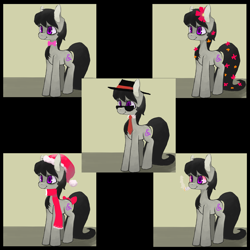 Size: 5000x5000 | Tagged: dead source, safe, artist:berrydrops, octavia melody, earth pony, pony, absurd resolution, accessories, clothes, female, flower, flower in hair, flower in tail, hat, joint, mare, santa hat, scarf, solo, sunglasses