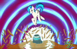 Size: 3750x2400 | Tagged: safe, artist:mythicaljazz, dj pon-3, vinyl scratch, pony, unicorn, solo, subwoofer