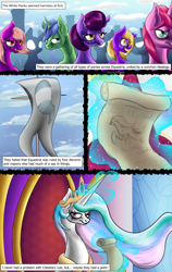 Size: 811x1280 | Tagged: safe, artist:masterofintrigue, princess celestia, oc, alicorn, pony, comic:apocalyponies, comic, magic