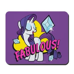 Size: 550x550 | Tagged: safe, rarity, pony, unicorn, diamond, eyes closed, fabulous, female, mare, mousepad, solo